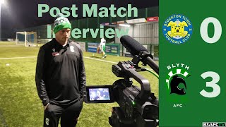 Interview David Stockdales postmatch assessment against Stockton Town FC [upl. by Gertie]