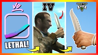 Evolution of KNIVES LOGIC in GTA Games 2001 → 2024 [upl. by Jonna]