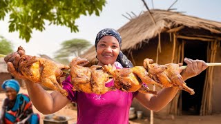 African Village cooking  Chicken Fry Recipe with Mashed Potato  Chicken Recipe Cooking In Village [upl. by Anividul]