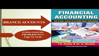 Branch Accounting Other Exercise Problem No 9 [upl. by Terpstra]