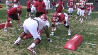 Oklahoma Drill at Spring Practice 032913 [upl. by Atirb288]