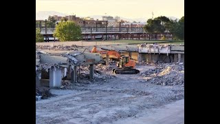 OPERACIÓN CHAMARTÍN OBRAS 1080p DEMOLICIÓN DE EDIFICIOS AUXILIARES DE LA ESTACIÓN DE ADIF 7522 [upl. by Arihday733]