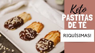 Keto galletas de mantequilla  pastitas del té bajas en carbohidratos sin gluten y sin azúcar ☕ [upl. by Anole]