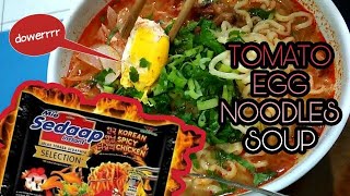 MIE SEDAAP KOREAN SPICY CHICKEN IN TOMATO EGG NOODLES SOUP SIMPLECHINESE FOOD [upl. by Adaha435]