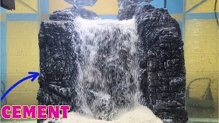 How To Make Sand Waterfall Aquarium With Cement [upl. by Taro]