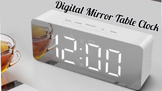 Digital Mirror Table Clock Unboxing [upl. by Icat]