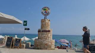 Busy Beach Town Polychrono Halkidiki Greece [upl. by Yojal979]