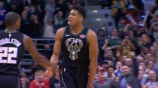 Giannis Antetokounmpo spins on Enes Kanter for the game winner  Bucks vs Knicks [upl. by Nnylrats702]