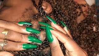 ASMR Super tingly scalp scratching with long stiletto nails asmr relaxingasmrsounds roadto5ksubs [upl. by Mickey]