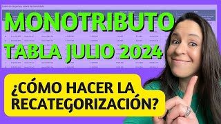 MONOTRIBUTO JULIO 2024 ​🔥​ ¿Por qué todos deben recategorizarse 😱​ [upl. by Bethesda817]