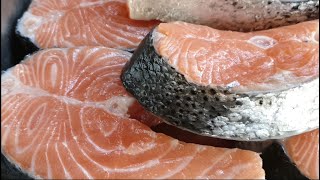 🔥🔥Wild Lachs Steaks  Wild Salmon Steaks 4K🔥🔥 [upl. by Licna]