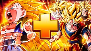 EZA INT SSJ3 GOTENKS  LR PHY SSJ GOKU GOHAN amp TRUNKS DBZ Dokkan Battle [upl. by Iruahs]