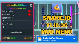 Snakeio V11836 Mod Menu  Snakeio Mod Apk V11836  Snakeio Mod Menu Apk [upl. by Valentia277]