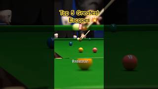 Top 5 Greatest escape 🔥😵 snooker billiards 8ballpool [upl. by Delcine363]