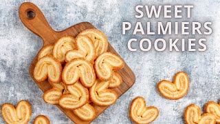 Easy 5 min Puff Pastry Palmiers Recipe  2 ingredients Easiest pastry recipe [upl. by Cooke194]