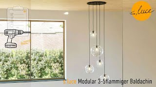 sluce Modular HängeleuchtenBaldachin 3flammig oder 5flammig  MontageVideo [upl. by Elrebmik]