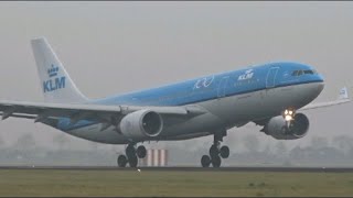 One Of The Smoothest A330 Landings Ever No Smoke KLM A330200 [upl. by Skelton49]