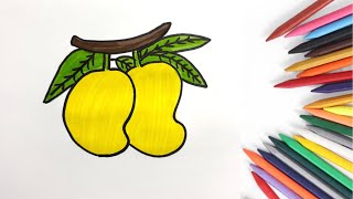 Easy Mango Drawing  How to draw a mango Drawing step by step [upl. by Waterman]