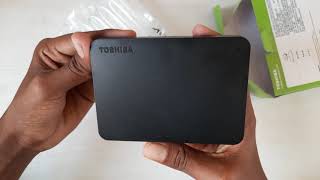 TOSHIBA CANVIO 1TB EXTERNAL HARD DRIVE UNBOXING AND REVIEW [upl. by Maples]