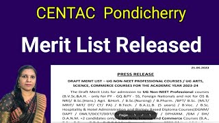 Merit List Released  Centac Pondicherry Nursesprofile [upl. by Ateiram]