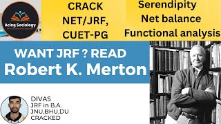 Robert K MertonFunctionalism Strain Theory amp Key Concepts for NET JRF Sociology  Acing Sociology [upl. by Efi]