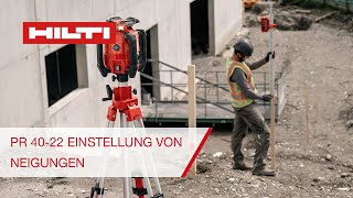 Einstellung einer digitalen Neigung mit dem Hilti Rotationslaser PR 4022 [upl. by Sension]