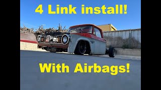 Installing a four link rear end and Airbag suspension Dodge D100 D200 race truck [upl. by Edy]