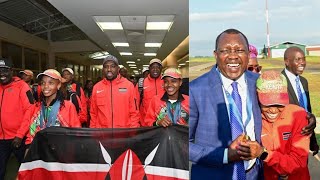 TOP IN AFRICA WATCH HOW KENYAN ATHLETES LANDED IN ELDORET AIRPORTRECEIVED BY RUTO MAMA RACHAEL [upl. by Zeba]