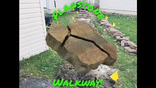 Flagstone Walkway Installation Part 5 Its finally done [upl. by Hamann]