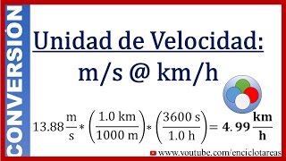 Conversión de ms a kmh método fácil [upl. by Daegal634]