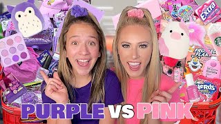 PURPLE 🍇☂️🔮 VS PINK 🎀🌸💞 TARGET SHOPPING CHALLENGE EXTREME NO BUDGET 🤑 [upl. by Anilejna]