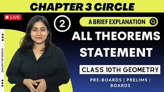 Geometry Circle Chapter Theorem Statement  Chapter 3  Class 10 SSC  Galaxy of Maths [upl. by Hillell482]