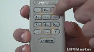 How to Program LiftMasters 877LM Wireless Keypad to a Garage Door Opener [upl. by Koralle621]