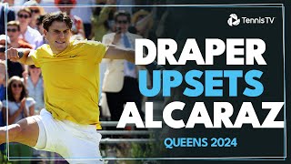 Jack Draper Upsets Defending Champ Carlos Alcaraz  Queens Highlights 2024 [upl. by Evars751]