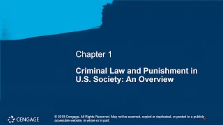 Chapter 01 Lecture on Criminal Law and Punishment in U S Society An Overview [upl. by Rayford63]