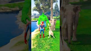 Hulk vs spider man race video 😮😱gta5 viralvideo youtubeshorts cartoon [upl. by Whetstone]