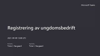 Registrering av ungdomsbedrift i skoleåret 202122 [upl. by Burnside148]