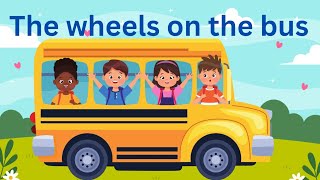 Wheels on the bus song for kidskids learning poem [upl. by Felty272]