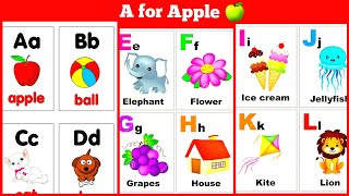 A for apple 🍎 B for Ball⚽️ ABC phonics song ABCD  English vocabulary phonics song video [upl. by Flowers]