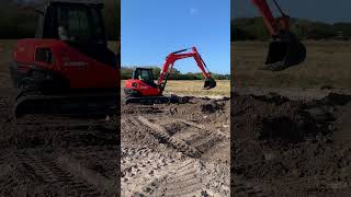 Kubota KX080 excavator digging in the dirt [upl. by Schuster]