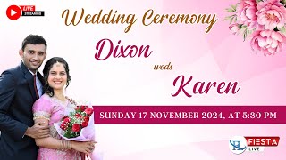 Wedding Ceremony Of DIXON amp KAREN  Live from Surathkal [upl. by Alurta613]