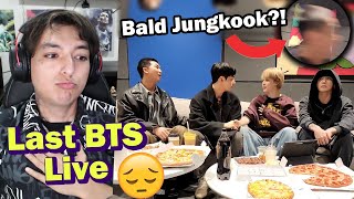 The last BTS Weverse Live  RM V Jimin Jungkook Live Reaction [upl. by Haimirej]