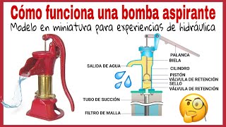 CÓMO FUNCIONA UNA BOMBA HIDRÁULICA DE ÉMBOLO  EXPERIMENTOS DE HIDRÁULICA [upl. by Cone]