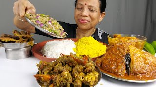 FOOD CRAB  SHRIMP  FISH BELLY EATING WITH FRIED RICE AND BASMATI RICE [upl. by Aener]