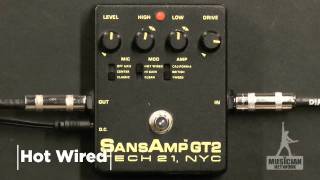 TECH 21 SANSAMP GT2 GUITAR PEDAL REVIEW Gibson SG  GearUP on TMNtv [upl. by Silvers]