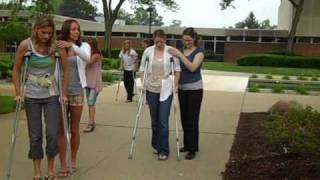 Gait PWB 3 Point Gait Crutch Ambulation [upl. by Piefer231]