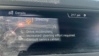 2016 BMW 550i STEERING FAULT AND STIFF STEERING [upl. by Ssegrub]