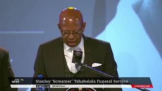 Stanley Tshabalala Funeral  Dr Victor Ramathesele reads the obituary [upl. by Abbotsen]