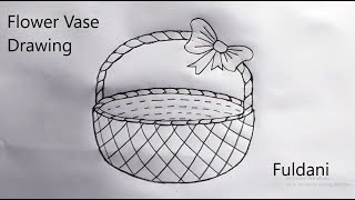 Fuldani Easy Drawing  Draw a Flower Pot  Flower vase Art [upl. by Dell]