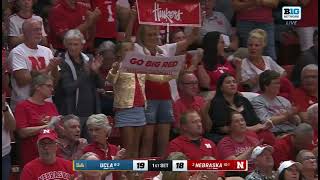 Taylor Landfair Kill Bergen Reilly Set Merritt Beason Kill Nebraska Husker Volleyball 92724 UCLA [upl. by Eesdnil773]